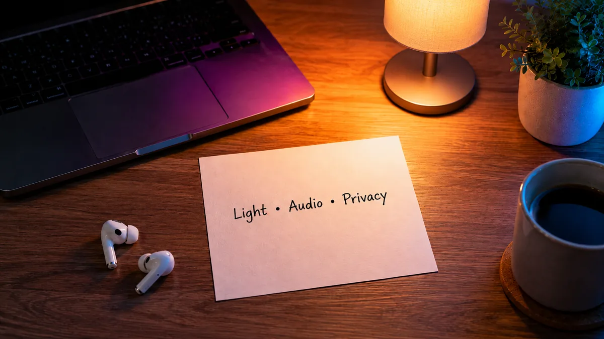 Light, audio, and privacy checklist for cam chat
